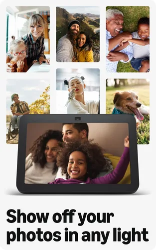 Vista 7 de Amazon Echo Show 8, Con audio espacial, hub de Smart Home y Alexa, Carbón