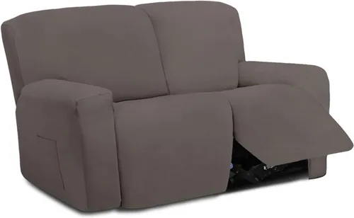 Vista 77 de Easy-Going - Funda elástica de microfibra para sofá reclinable seccional, suave vellón ajustable a tu sofá de 2 cuerpos, lavable, protector
