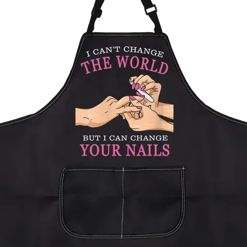 Vista 2 de PXTIDY Nail Tech - Delantal con bolsillos, delantal impermeable para salón de belleza