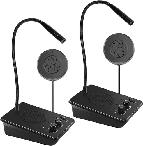 Vista 8 de Daytech Intercomunicador de ventana con altavoz externo, altavoz fuerte, conectar micrófono inalámbrico, conversación de intercomunicación a través
