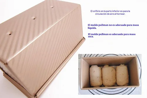 Vista 5 de monfish Pullman - Molde para pan con tapa, molde para tostadas de pan, bandeja de pan corrugado con tapa de 1 libra de masa de acero alluminumado