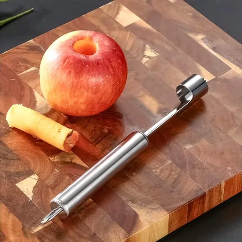 Vista 7 de Juego de descorazonador y descorazonador de frutas y verduras multifunción de acero inoxidable y removedor de picaduras para manzana, pera, cereza
