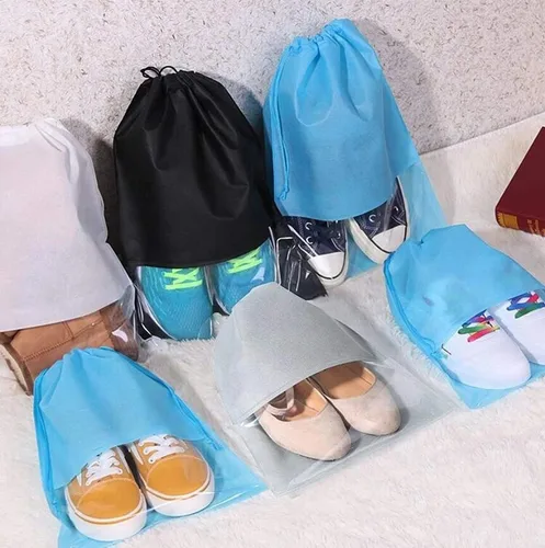 Vista 6 de Bolsa de zapatos no tejida de 12 piezas portátil para zapatos de viaje, bolsa de almacenamiento para viajes y almacenamiento, organizador de bolsa