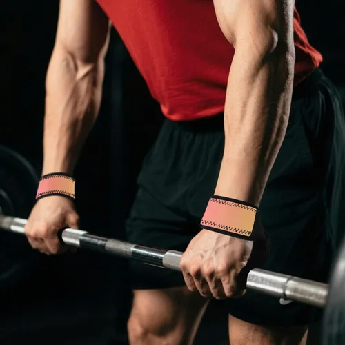 Vista 7 de Orange Gradient Weight Lifting Straps 26" Power Workouts Wrist Wraps Gym for Weightlifting, Bodybuilding, Powerlifting, Strength Training
