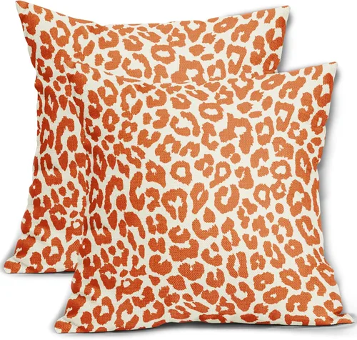 Vista 55 de Juego de 2 fundas de almohada con estampado de leopardo negro de 16 x 16 pulgadas, diseño de animal de guepardo, chinoiserie, fundas de almohada