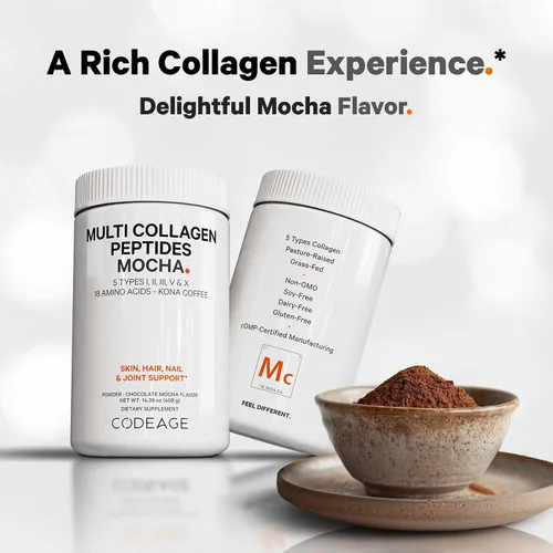 Vista 7 de Codeage Proteína en polvo de péptidos de colágeno múltiple, café instantáneo de chocolate moca - Bebida y batido gourmet de café Knoa - Colágeno