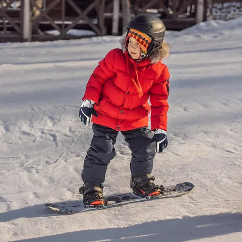 Vista 6 de HADEEONG Guantes de invierno para niños, impermeables, guantes de nieve para niños y niñas, guantes cálidos para deportes al aire libre, snowboard
