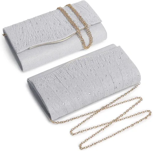Vista 3 de Bolsos de noche para mujer, con lentejuelas y purpurina para mujer, bolso de mano brillante, bolso formal para boda, fiesta, baile de graduación