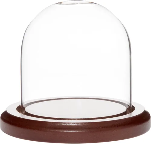 Vista 2 de Plymor 3 "x 3" Pantalla de cristal Dome Cloche (base de chapa de roble)
