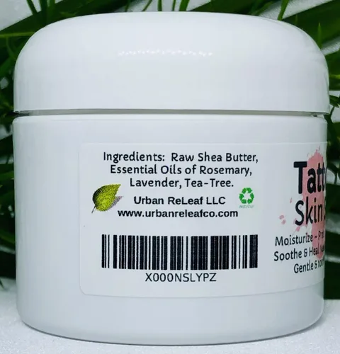Vista 3 de Urban ReLeaf ¡Seda de piel de tatuaje! ¡Cura la tinta nueva rápido! ¡Ilumina los tatuajes viejos! Ungüento de crema de manteca de karité 100%