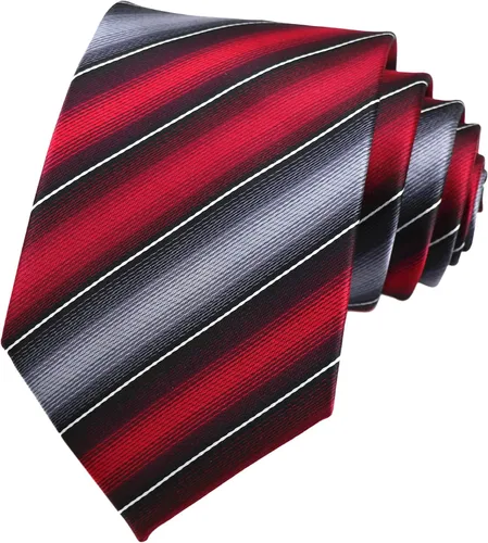 Vista 104 de Secdtie Corbata clásica de seda tejida jacquard a rayas para hombre