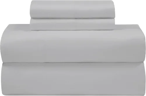 Vista 39 de ROYALE LINENS Juego de sábanas de 300 hilos 100% algodón peinado de fibras largas, 4 piezas, 1 sábana bajera, 1 encimera y 2 fundas de almohada