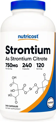 Vista 6 de Nutricost Cápsulas de estroncio 750 mg, 120 cápsulas - Vegetariano, Sin OGM, Sin Gluten