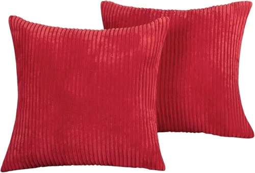 Vista 23 de Deconovo Fundas de Almohada Decorativas de Pana, Juego de 2 Fundas de Cojín Decorativas Suaves, Lavables a Máquina con Textura para Sofá, Sillón