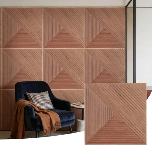 Vista 9 de 6 paneles acústicos de pared, 23.6 x 23.6 pulgadas, paneles autoadhesivos de absorción de sonido, impresión de patrón de madera, panel de pared