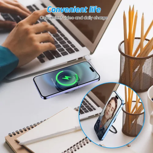 Vista 4 de Magsafe - Soporte de cargador con organizador de cable integrado, soporte para teléfono MagSafe, solución de carga conveniente con soporte de base