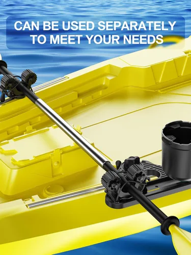 Vista 5 de Kayak Paddle Holder, Multi-Functional Kayak Paddle Holder, Dual Head Kayak Track Mount Accessories with Two Security Tethers - Kayak Oar/Fishing