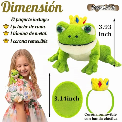 Vista 2 de Peluche de hombro de rana, juguetes de animales de peluche de rana