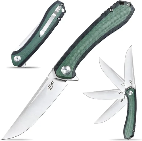 Vista 10 de Eafengrow EF947 EDC D2 Cuchillo plegable, carpeta de rodamiento de bolas con asa G10 con forro de bloqueo, cuchillo aleta EDC con bolsillo, camping
