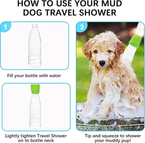 Vista 3 de Honeydak Cabezal de ducha portátil para perro, accesorio para botella de exterior, accesorio de rociador de agua, funciona con botellas de plástico
