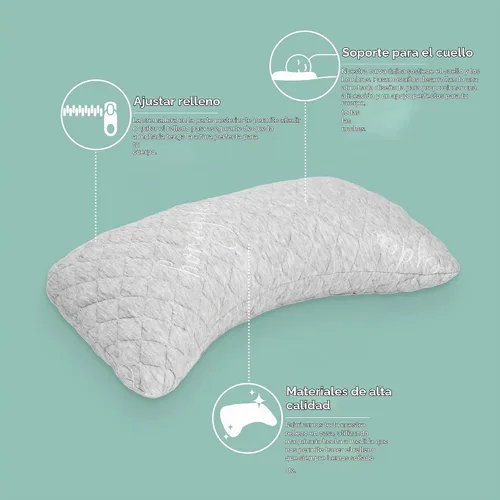 Vista 4 de Honeydew Essence - Almohada lateral, la almohada cervical de lujo definitiva, soporte totalmente ajustable para aliviar el dolor de cuello