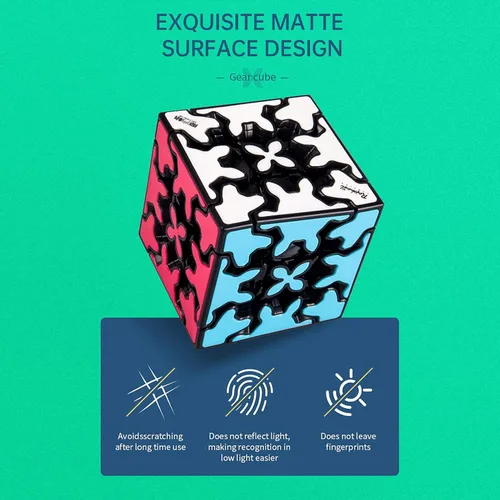 Vista 5 de Cubo de engranajes 3x3 con estructura de engranajes tridimensional, diseño de azulejos incrustados, cubo mágico 3x3x3, rompecabezas y juguetes