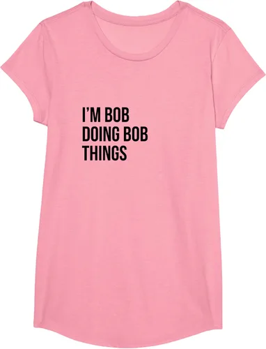 Vista 93 de Camiseta con texto en inglés "I'm Bob Doing Bob Things" Asfalto