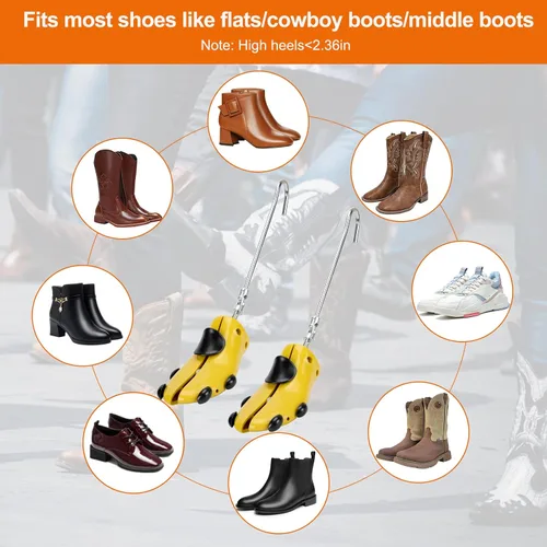 Vista 6 de Exshoiu Shoe Boot Stretcher for Cowboy Boots, Shoe Boot Expander for Thick Feet and Wide Feet, Adjustable Boot Widener