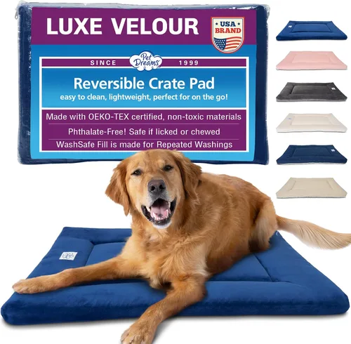 Vista 17 de Pet Dreams La cama para jaula para perros es la alfombrilla original para jaula de perros, completamente lavable, cama de perrera, alfombrilla
