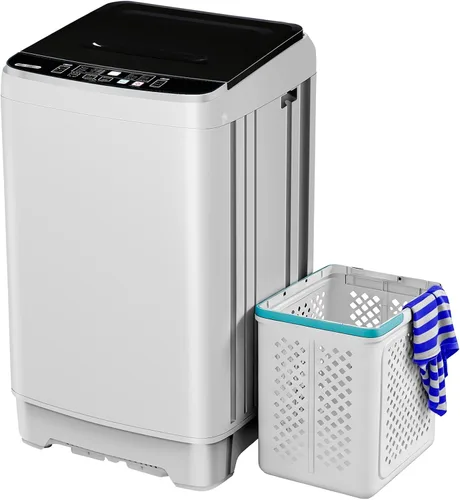 Vista 9 de Anypro - Lavadora portátil de 17.8LBS, lavadora y secadora compacta con 10 programas y 8 niveles de agua, ideal para apartamento, RV, dormitorio