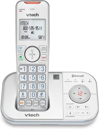 Vista 21 de VTech VS112 Teléfono Inalámbrico para el Hogar con Contestador, Bloqueo de Llamadas, Identificador de Llamadas, Intercomunicador y Conectar a