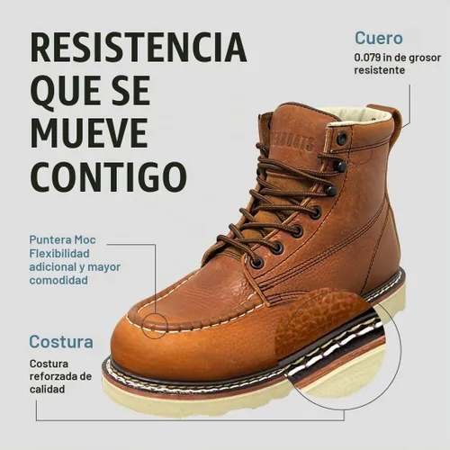 Vista 3 de EVER BOOTS Botas de trabajo con puntera tipo mocasín para hombre de construcción cuña ligera
