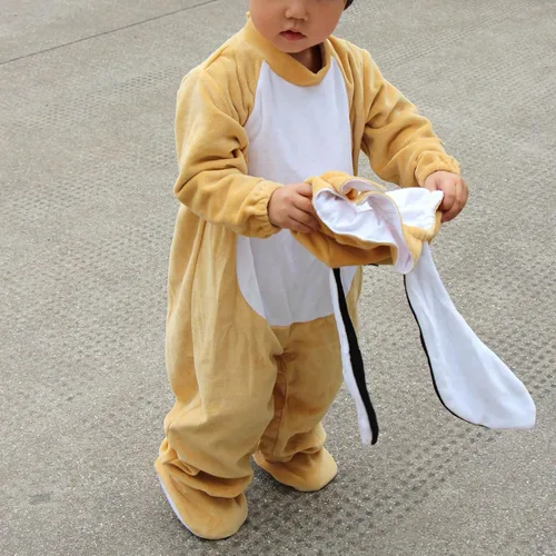 Vista 4 de Disfraz de Halloween para niños y niñas de dibujos animados, dinosauriolangosta para niños, disfraz de cosplay de animales para la nieve