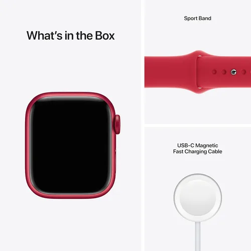 Vista 5 de Apple Serie 7 (GPS, 1.614 in) - Caja de aluminio roja con correa deportiva roja (renovada)