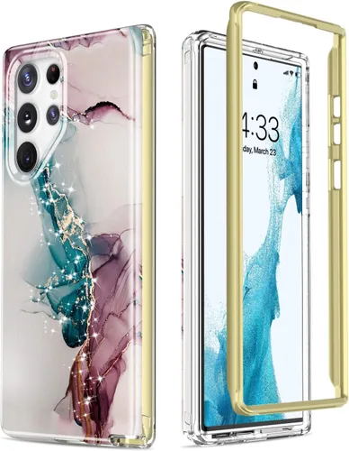 Vista 22 de Esdot Funda para Samsung Galaxy S23 Ultra, Grado Militar que Pasa Prueba de Caída de 21 pies, Cubierta Resistente con Diseños de Moda para Mujeres