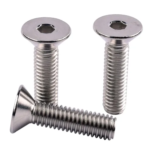 Vista 26 de Tornillos avellanados de cabeza plana de 1/4-20 x 1-1/2", pernos de casquillo hexagonal, acero inoxidable 304 18-8, rosca de máquina completa