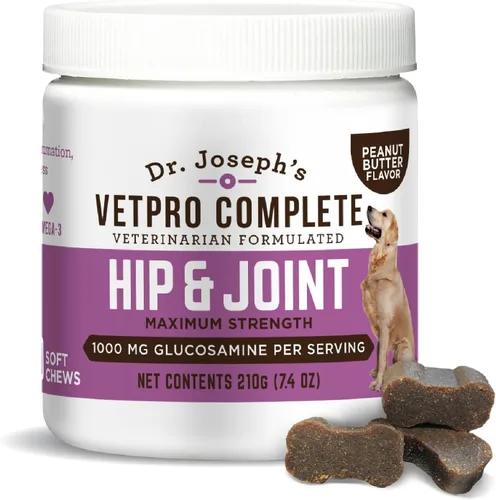 Vista 12 de VetPro Complete Glucosamina para perros – Masticables suaves de máxima fuerza con condroitina, MSM, cúrcuma, vitamina C, Omega 3 – trata