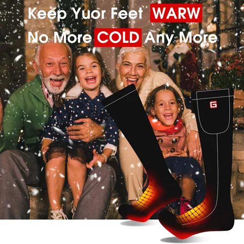 Vista 7 de Autocastle Calcetines calefactables para hombre, recargables, con pilas, calentadores de calor, calentados por batería, calentadores de pies