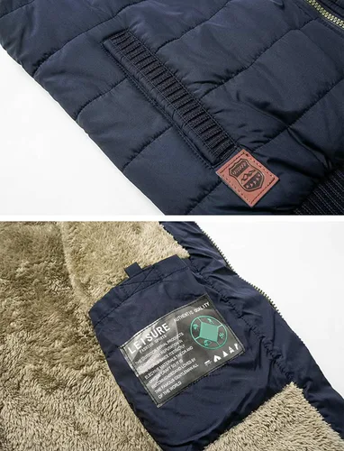 Vista 6 de Vcansion - Chaleco de felpa para hombre casual acolchado de cuello alto