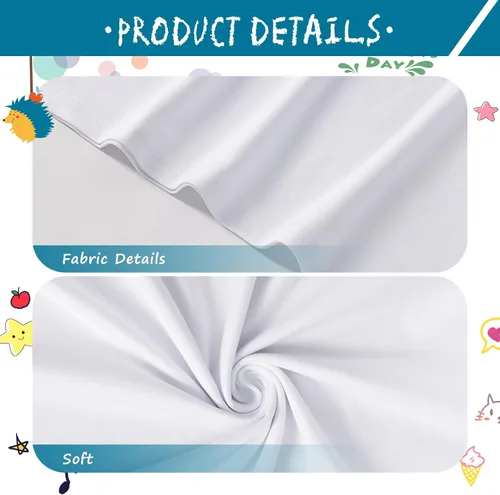 Vista 4 de METFUIN Paquete de 6 camisetas de sublimación blancas en blanco para niños y niños, camisetas de poliéster de manga corta, color blanco