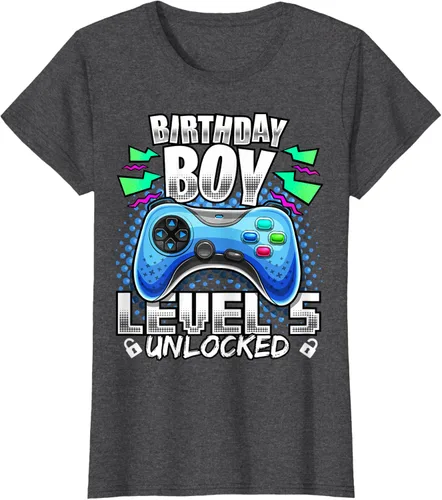 Vista 4 de Camiseta para niños con diseño de videojuegos desbloqueados de nivel 5 Negro