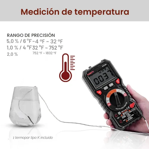 Vista 5 de KAIWEETS Multímetro digital TRMS 6000 cuenta voltímetro de rango automático rápido mide con precisión voltaje corriente amperios resistencia diodos