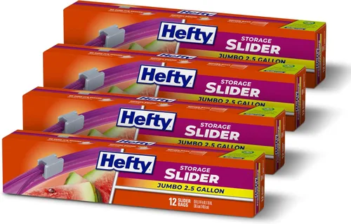 Vista 7 de Hefty Bolsas deslizantes para almacenamiento de alimentos, 2.5 gal, 12 qt