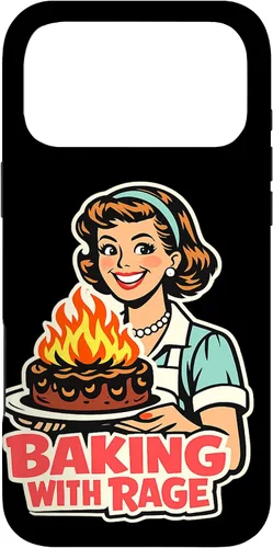 Vista 22 de Baking with Rage Retro 1950s Housewife Pop Art Humor Case for iPhone 17