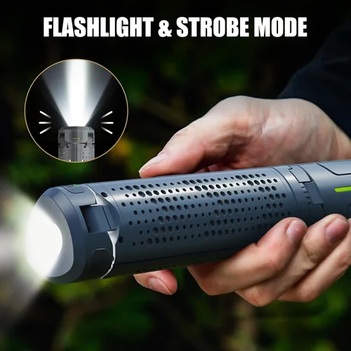 Vista 8 de BUBRA Luces telescópicas de campamento de 40 pulgadas con soporte, luz LED recargable de trabajo de 8000 mAh y linterna de campamento, lámpara
