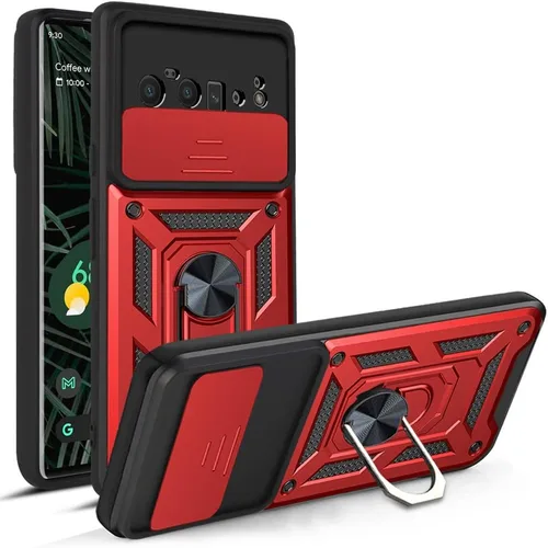 Vista 9 de Funda para Google Pixel 6A, funda de TPU + PC de grado militar para Google Pixel 6A, soporte integrado, diseño de doble capa, funda de protección