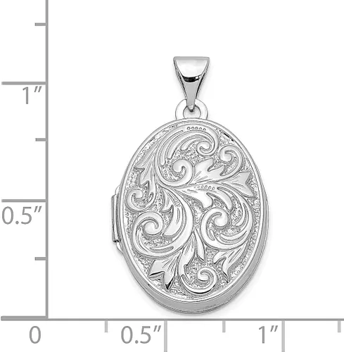 Vista 5 de Collar de cadena con dije de oro blanco de 14 quilates reversible Love You Always ovalado con foto que sostiene fotos, joyería fina para mujeres