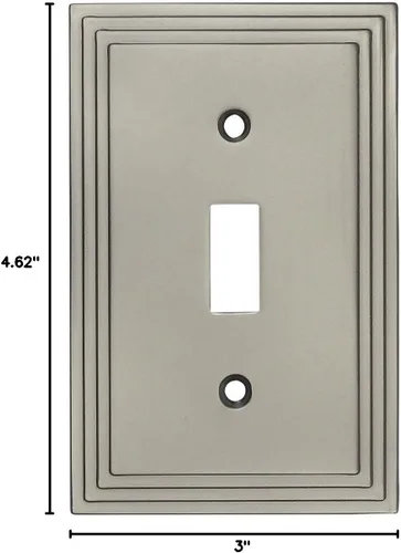 Vista 3 de Cosmas 25053-SN Cubierta de placa de interruptor de palanca simple de níquel satinado
