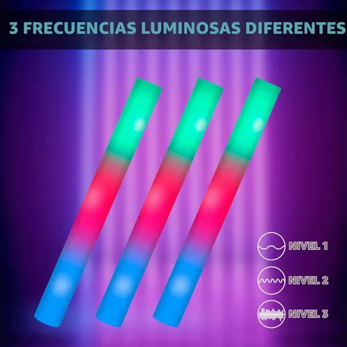 Vista 4 de SHQDD 44 PIEZAS Palos de Espuma Brillantes a Granel con 3 Modos de Luces Intermitentes, Paquete de Palos Brillantes, Palos de Espuma que se