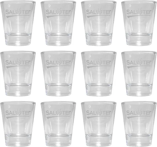Vista 7 de Salute! Vasos de chupito de fondo pesado medido de 1.5 oz para cocina y bar - Juego (4)